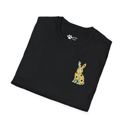 Floral Rabbit on Chest T-Shirt