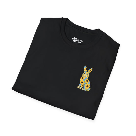 Floral Rabbit on Chest T-Shirt
