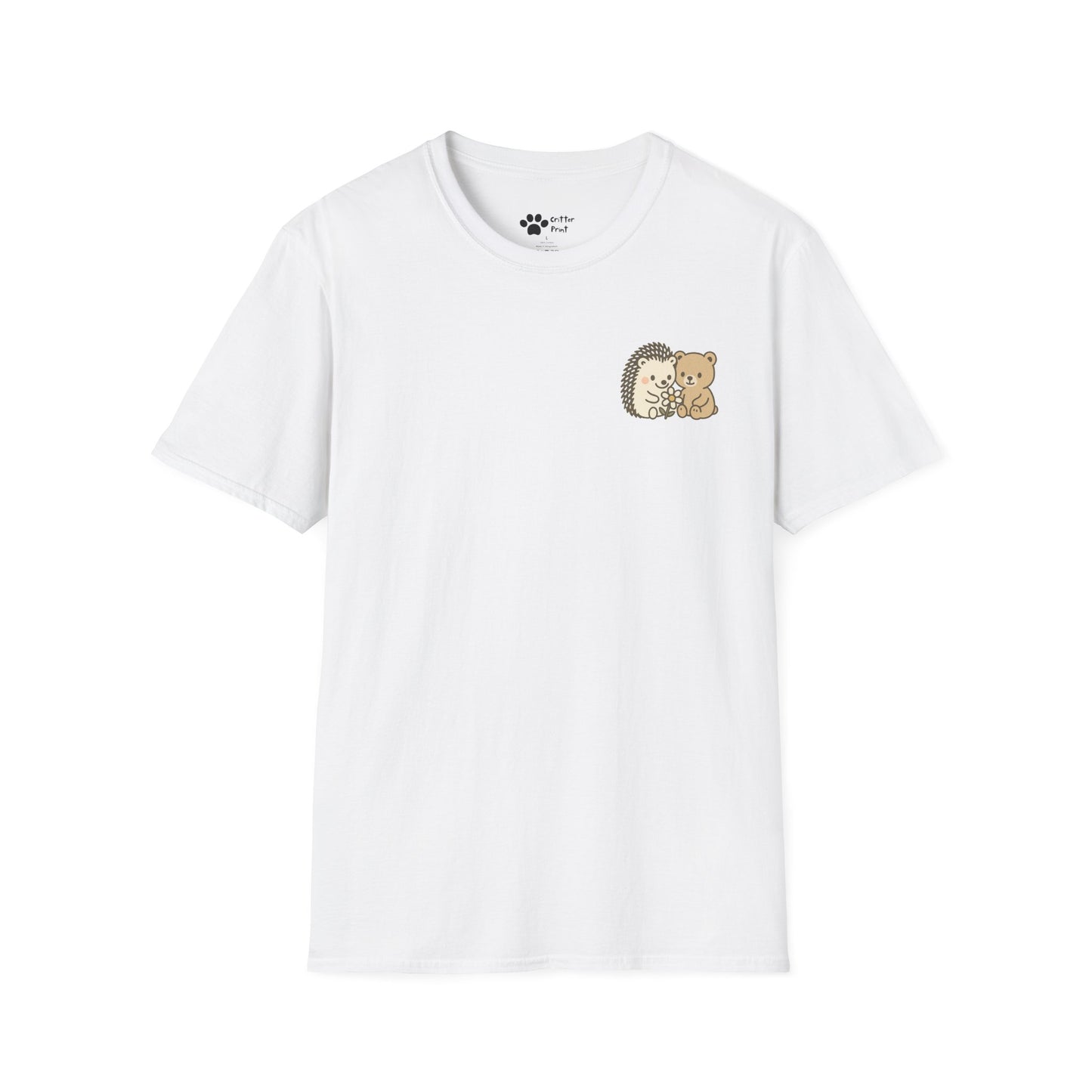Hedgehog and Bear w/Daisy Pec Logo T-Shirt