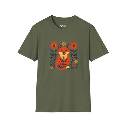 Whimsical Fox and Flowers T-Shirt