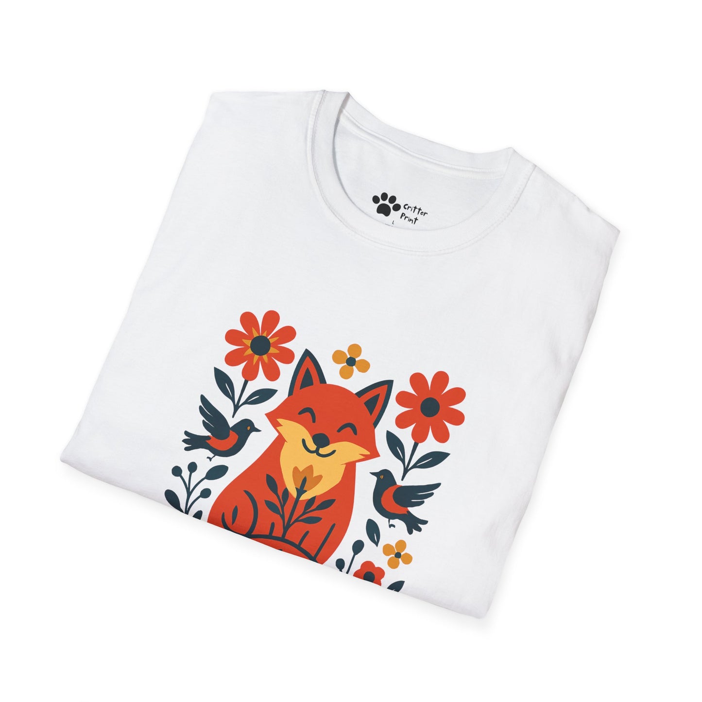 Whimsical Fox and Flowers T-Shirt