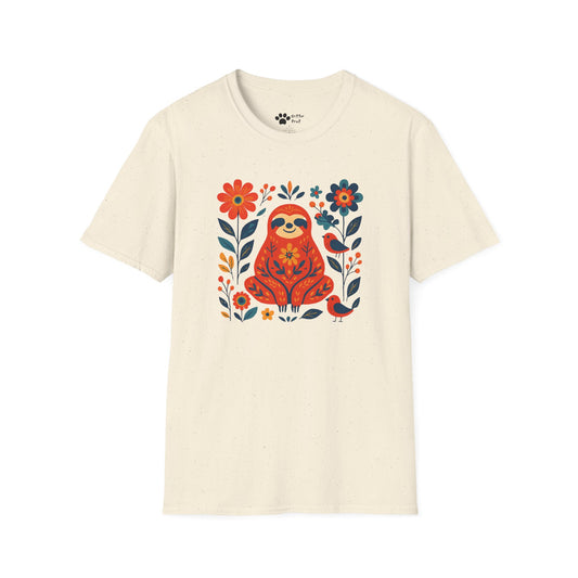 #2 Joyful Sloth with Birds and Blooms T-Shirt
