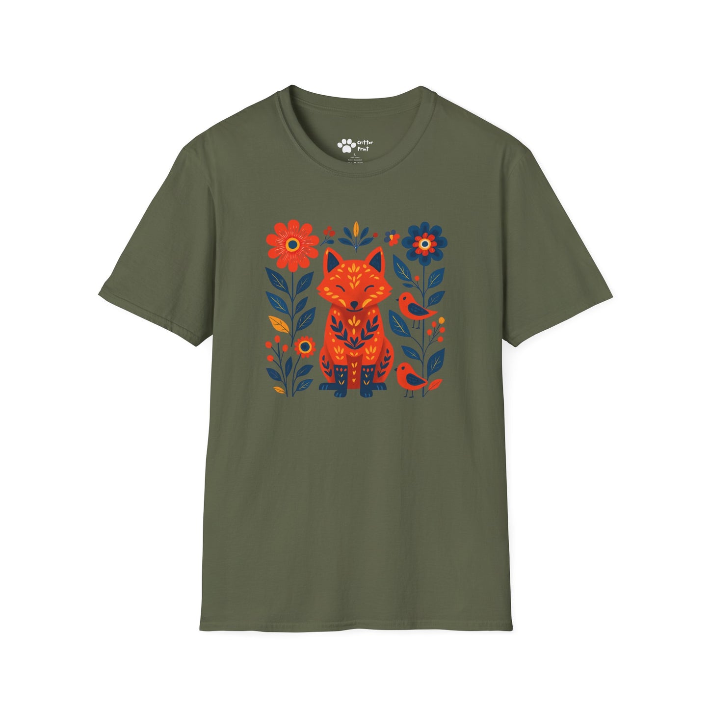 #2 Whimsical Fox and Flowers T-Shirt