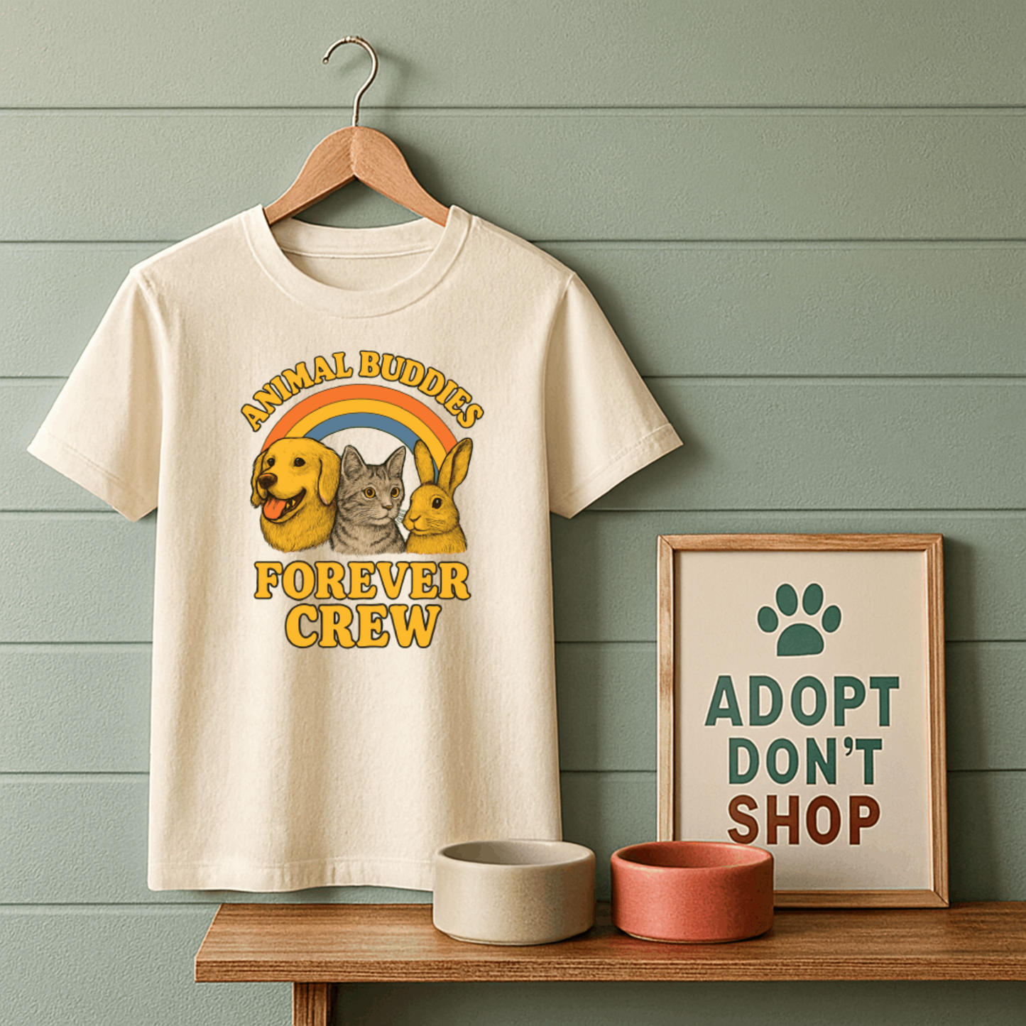 Animal Buddies Forever Crew T-Shirt