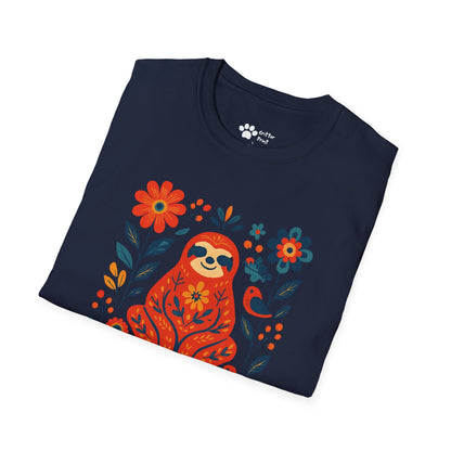 #2 Joyful Sloth with Birds and Blooms T-Shirt