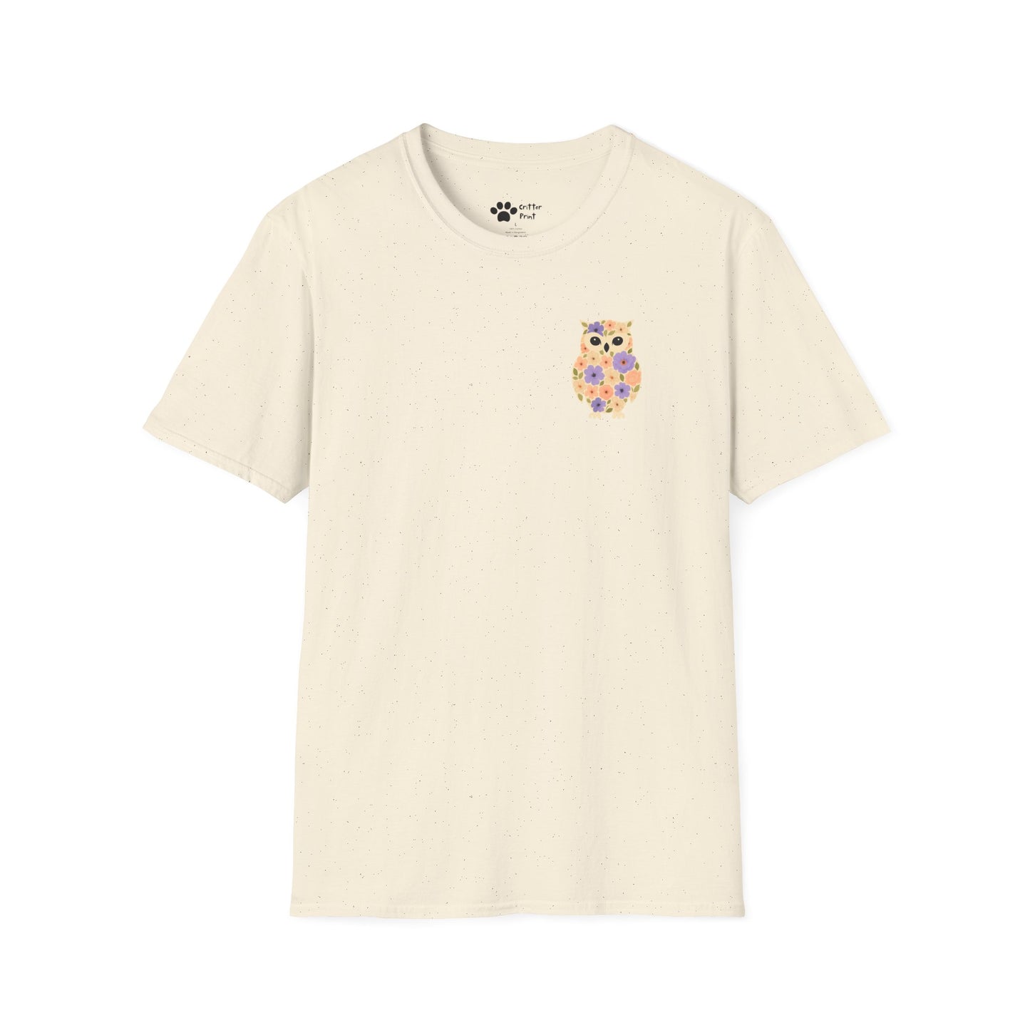 Floral Owl on Chest T-Shirt