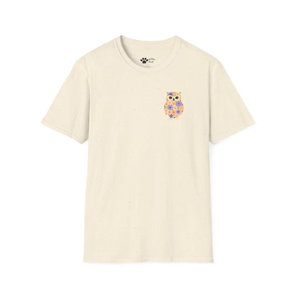Floral Owl on Chest T-Shirt