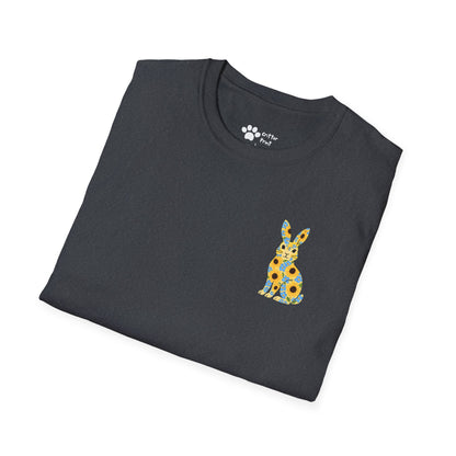 Floral Rabbit on Chest T-Shirt