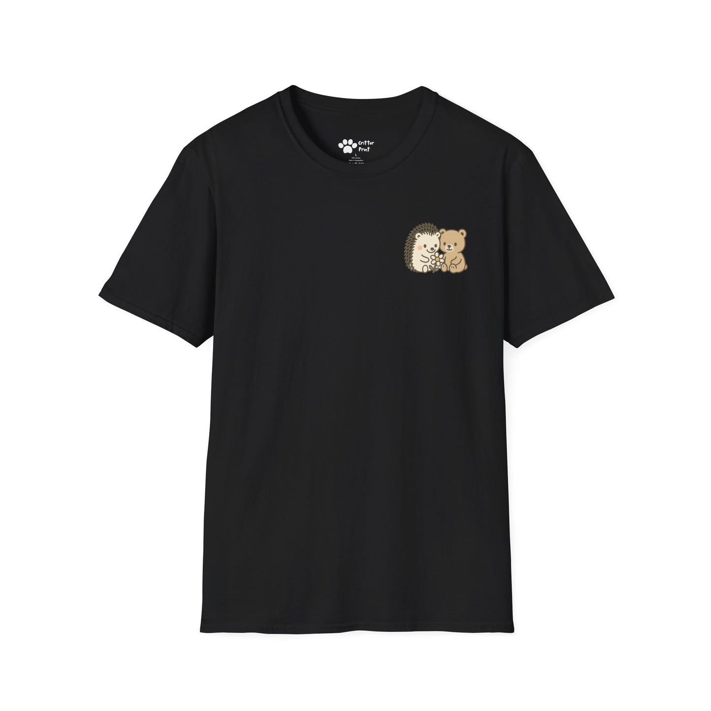 Hedgehog and Bear w/Daisy Pec Logo T-Shirt