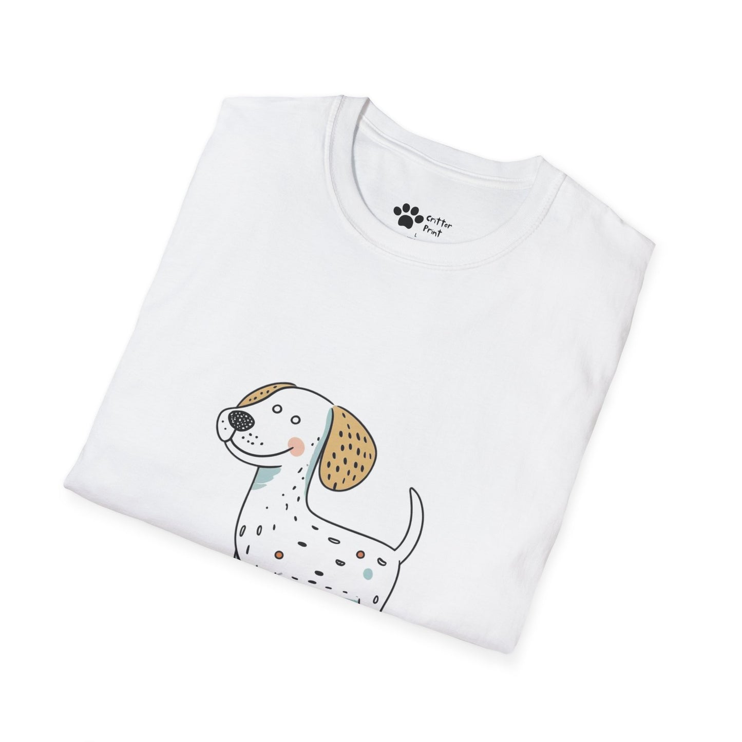 White and Brown Spotted Dog T-Shirt