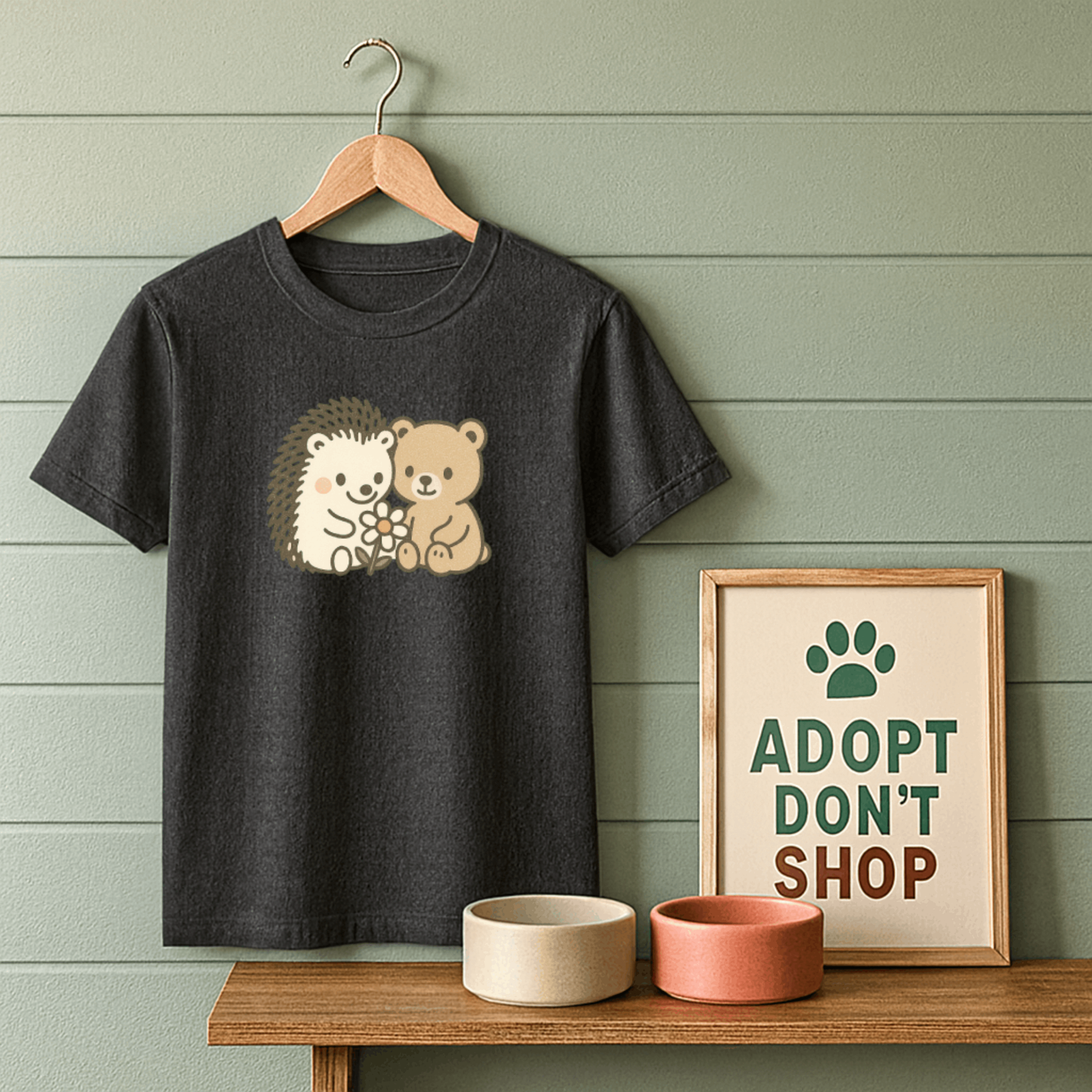 Hedgehog and Bear w/Daisy T-Shirt