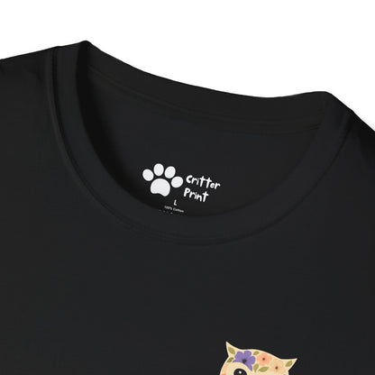 Floral Owl on Chest T-Shirt