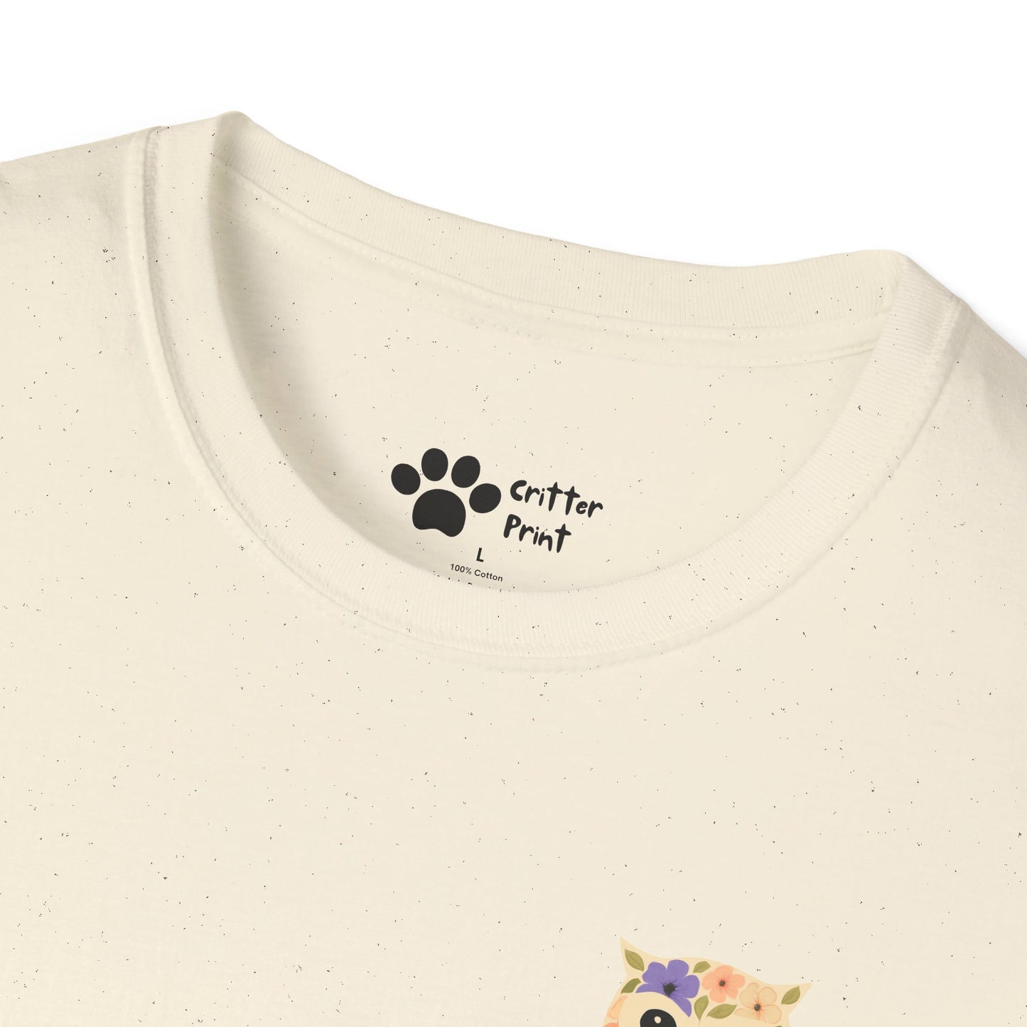 Floral Owl on Chest T-Shirt