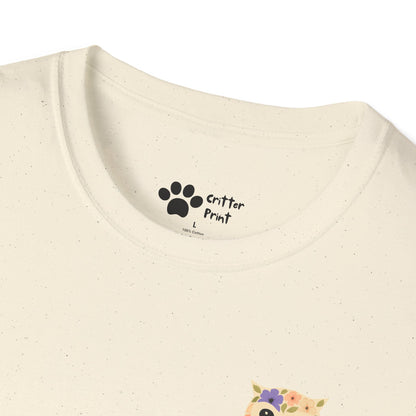 Floral Owl on Chest T-Shirt