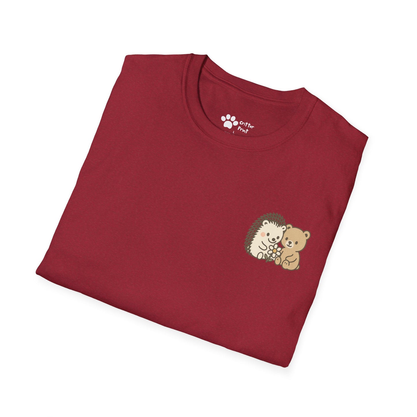 Hedgehog and Bear w/Daisy Pec Logo T-Shirt