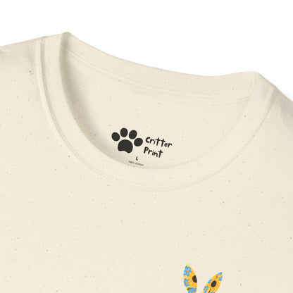 Floral Rabbit on Chest T-Shirt