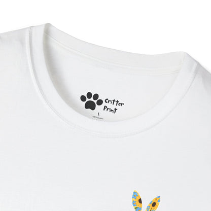 Floral Rabbit on Chest T-Shirt