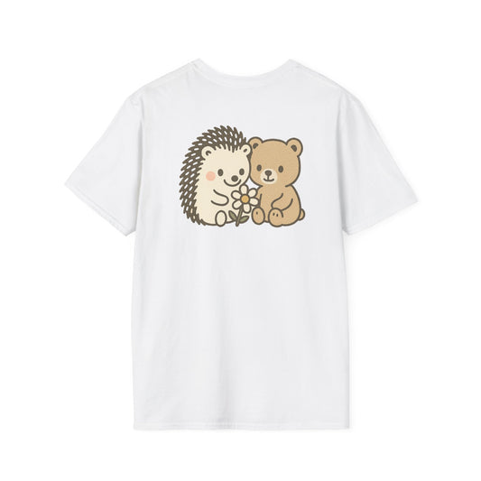 Hedgehog and Bear w/Daisy Back Logo T-Shirt