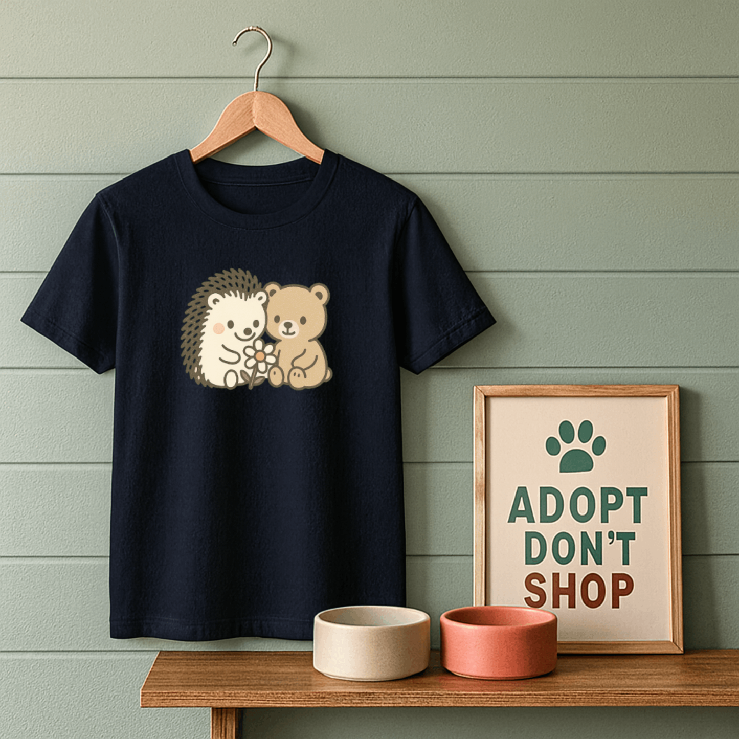 Hedgehog and Bear w/Daisy T-Shirt