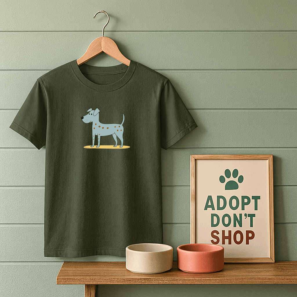 Blue Animated Dog T-Shirt