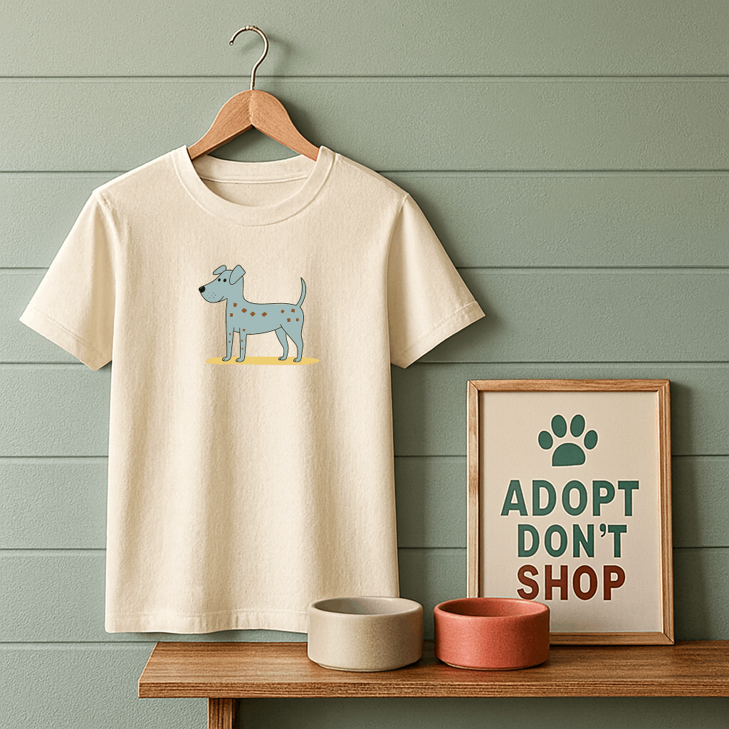 Blue Animated Dog T-Shirt