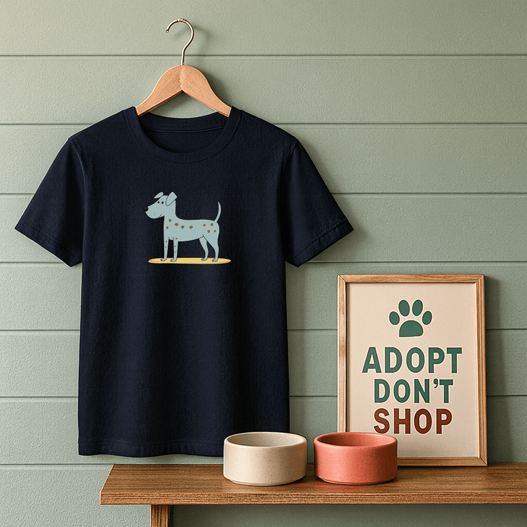 Blue Animated Dog T-Shirt