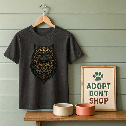 Fancy Black and Gold Cat T-Shirt