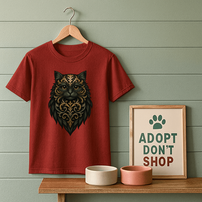 Fancy Black and Gold Cat T-Shirt