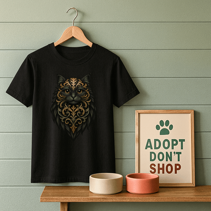Fancy Black and Gold Cat T-Shirt