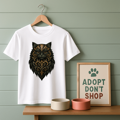 Fancy Black and Gold Cat T-Shirt