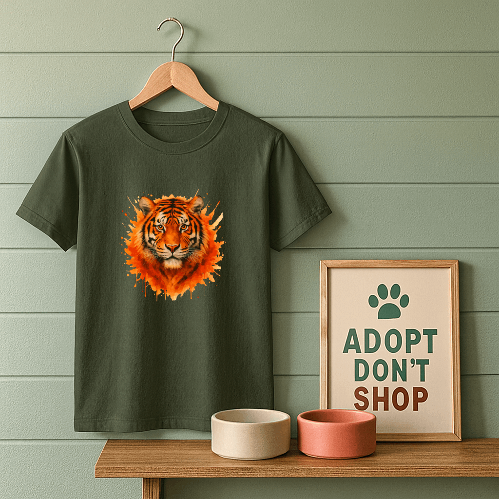 Watercolor Fiery Tiger T-Shirt