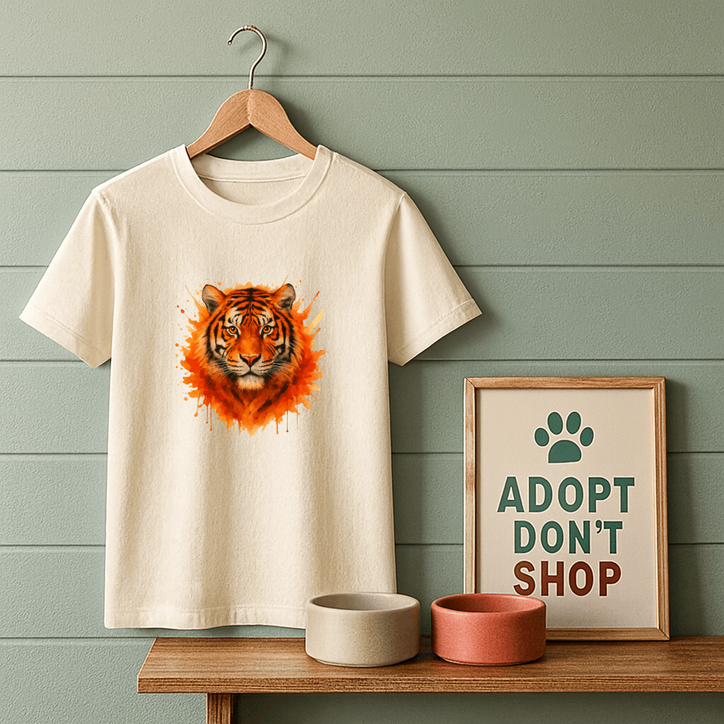 Watercolor Fiery Tiger T-Shirt