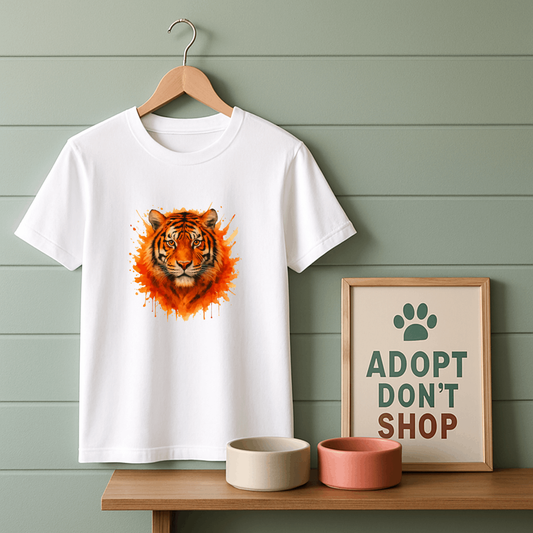 Watercolor Fiery Tiger T-Shirt